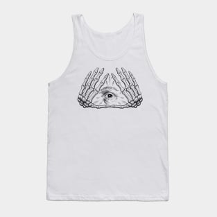 japanese style blackworkers skulls eyes Tank Top